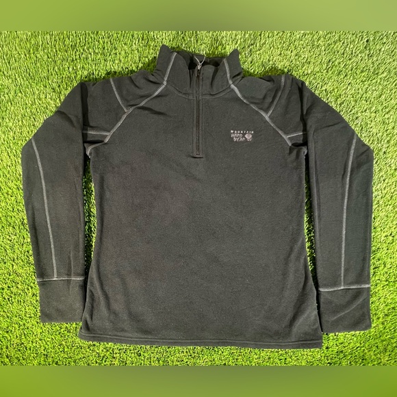 MOUNTAIN HARDWEAR black Quarter Zip Fleece Women’s large Pullover - Picture 1 of 7